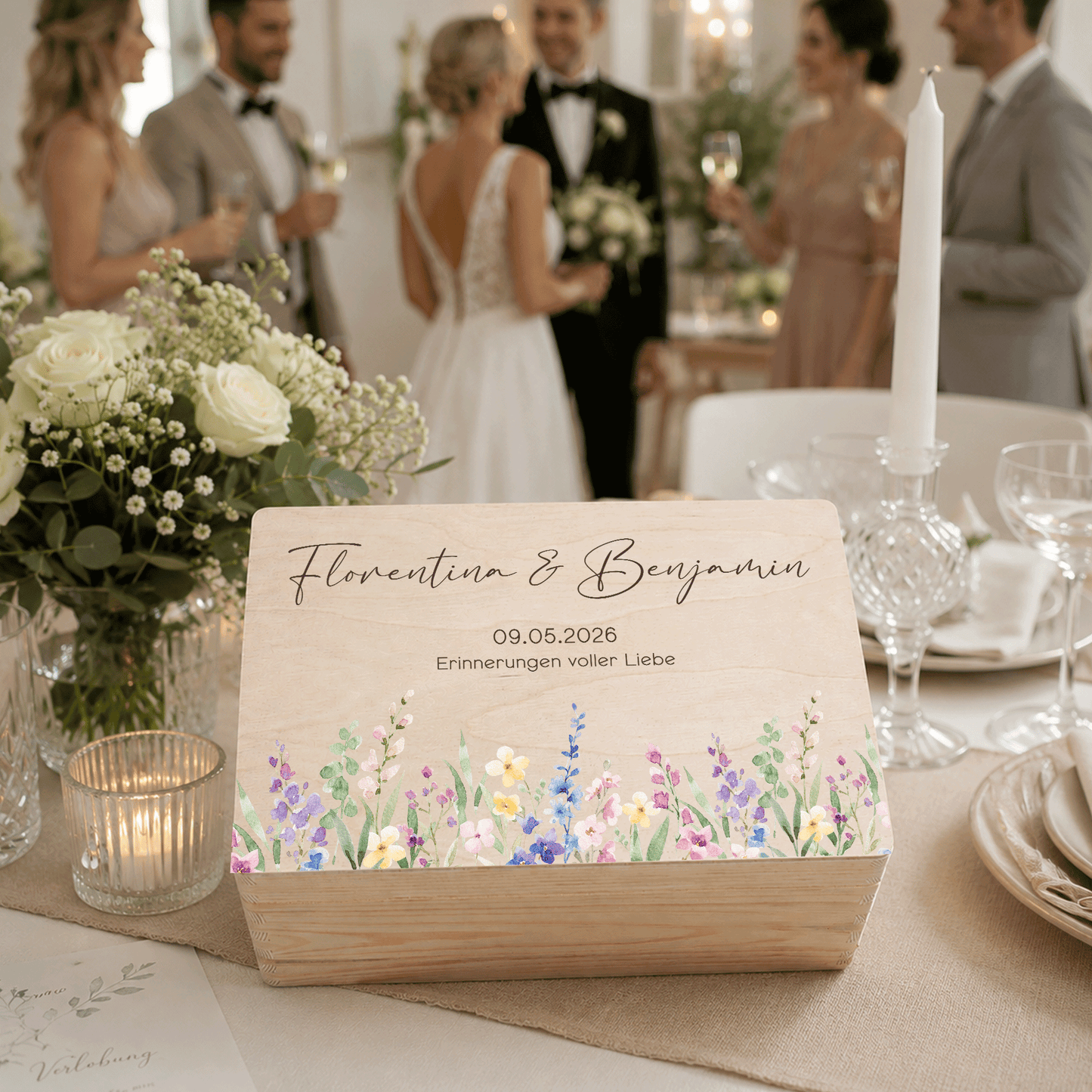 Erinnerungskiste | Standesamt, Verlobung, Hochzeit - Bunte Blüten