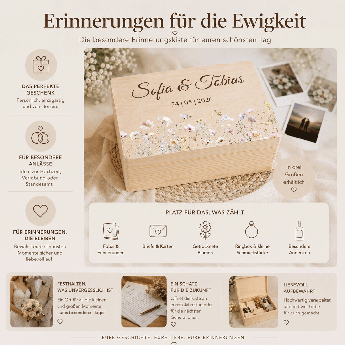 Erinnerungskiste | Standesamt, Verlobung, Hochzeit - Blütenharmonie