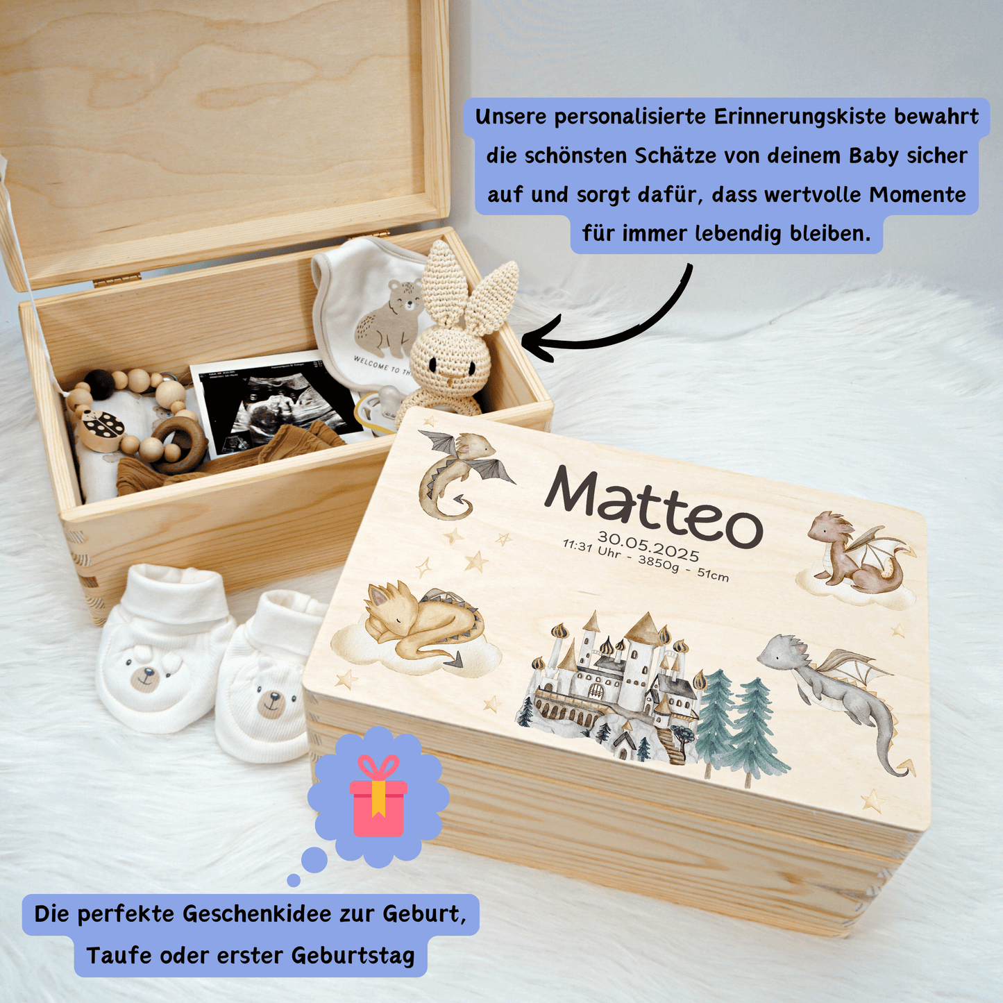 Personalized Memory Box - Baby Lion