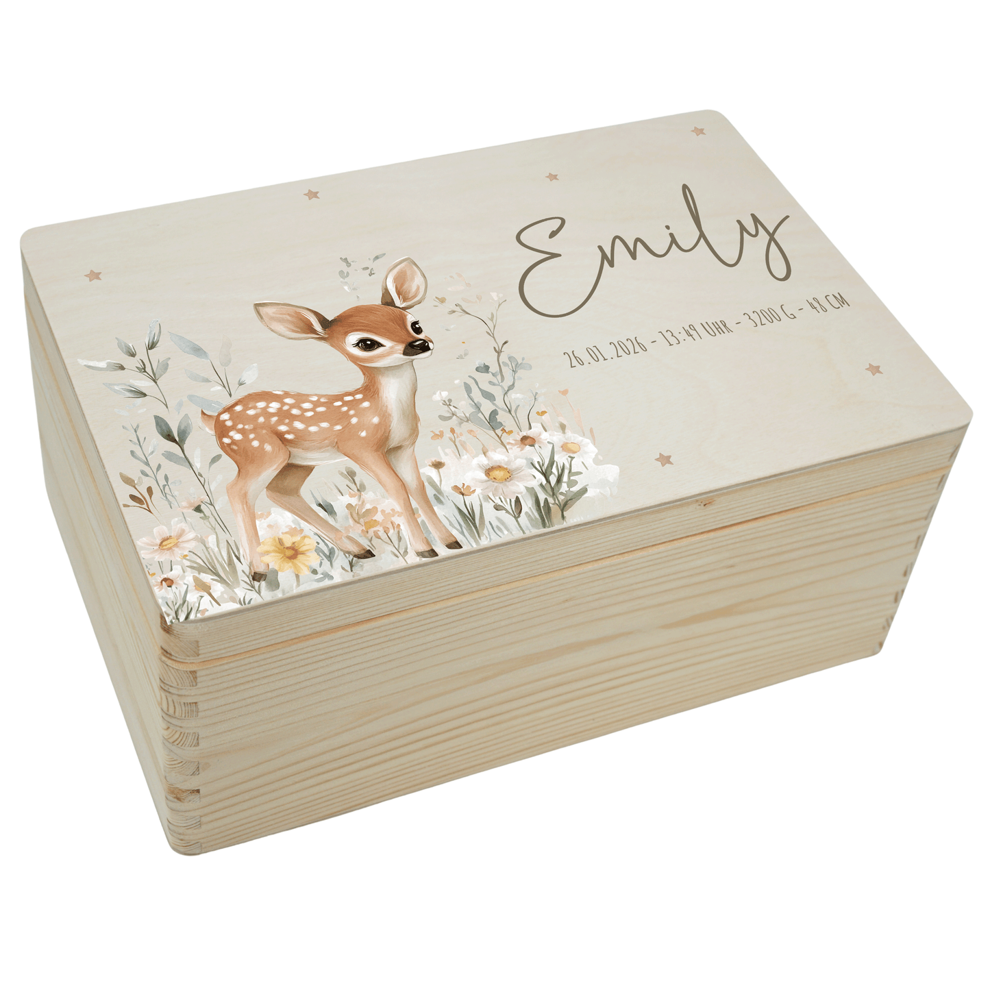 Personalisierte Erinnerungskiste - Süßer Reh