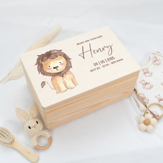 Personalized Memory Box - Baby Lion