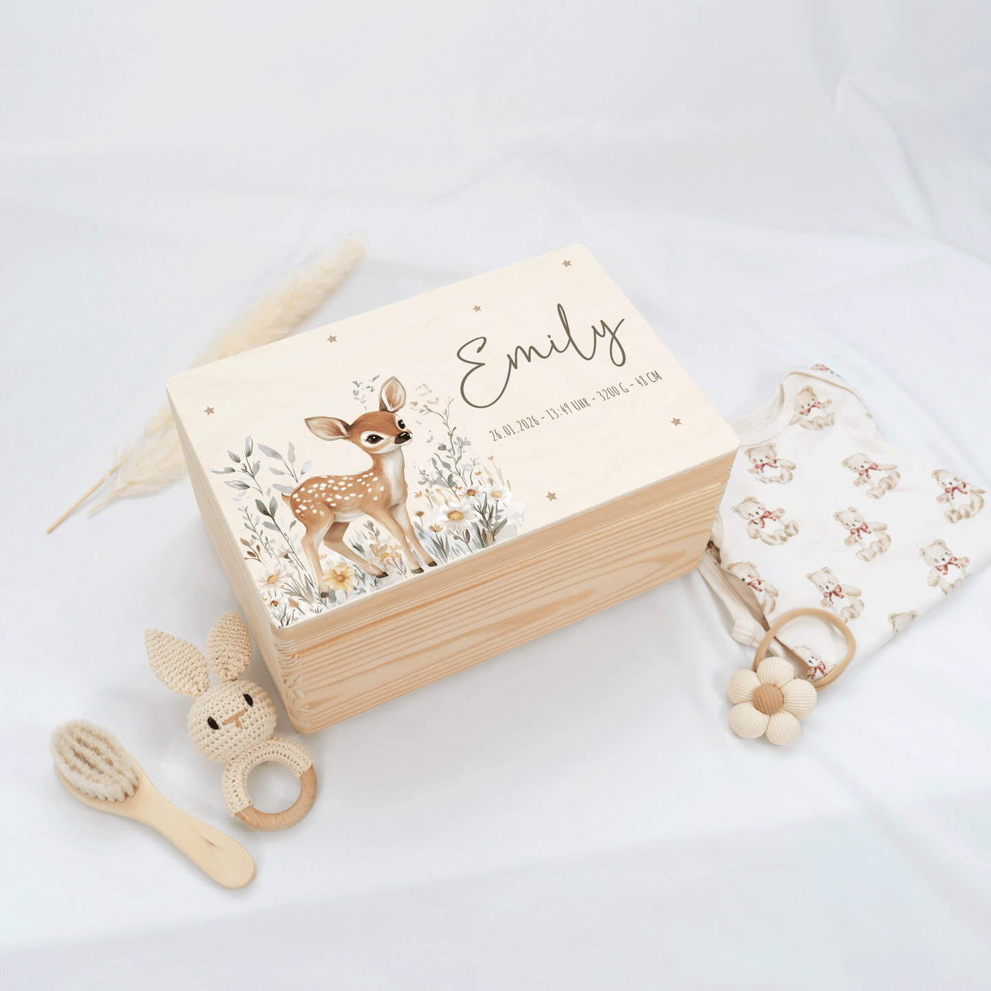 Personalisierte Erinnerungskiste - Süßer Reh