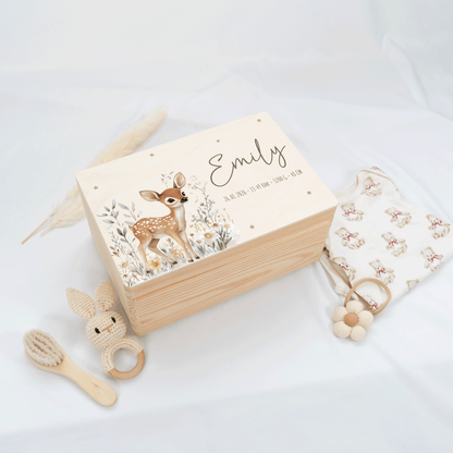 Personalisierte Erinnerungskiste - Süßer Reh