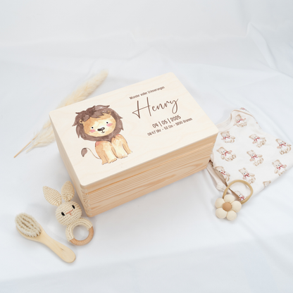 Personalized Memory Box - Baby Lion