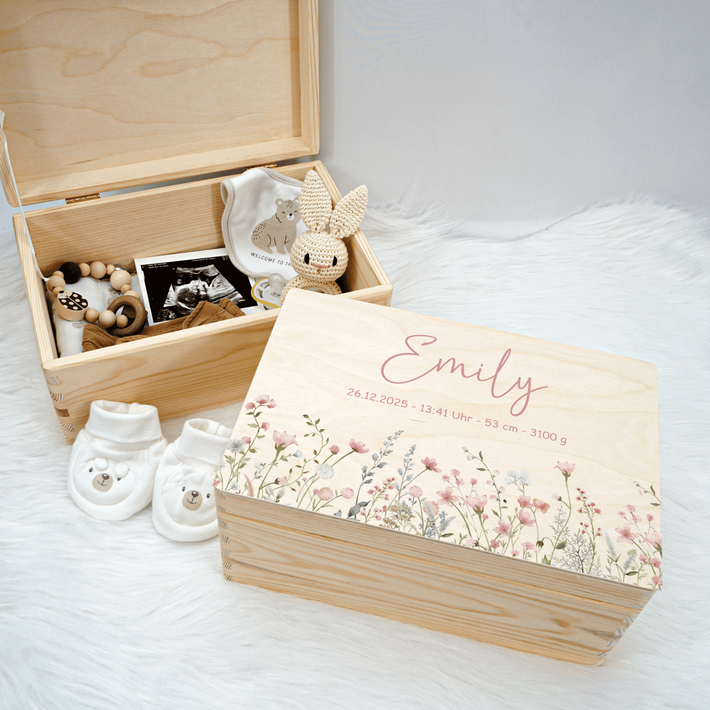 Bundle Sparset | Erinnerungskiste & Nachtlampe - Blumenmotiv