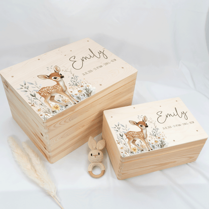 Personalisierte Erinnerungskiste - Süßer Reh