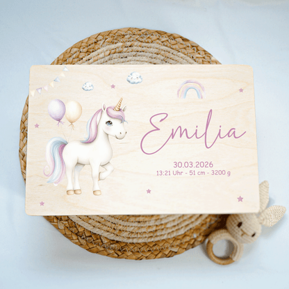 Personalisierte Erinnerungskiste - Einhorn Motiv 2