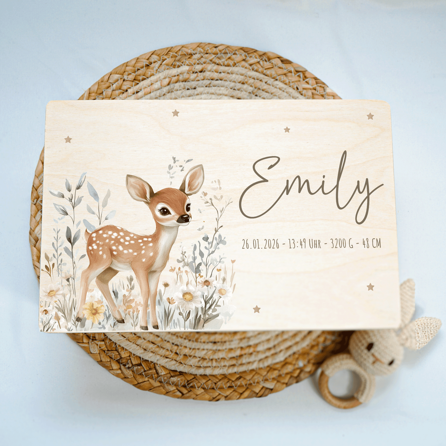 Personalisierte Erinnerungskiste - Süßer Reh