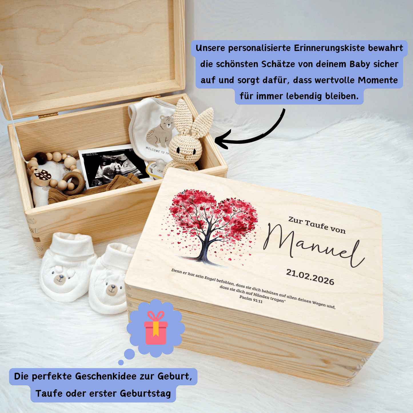 Personalisierte Erinnerungskiste - Herzensbaum