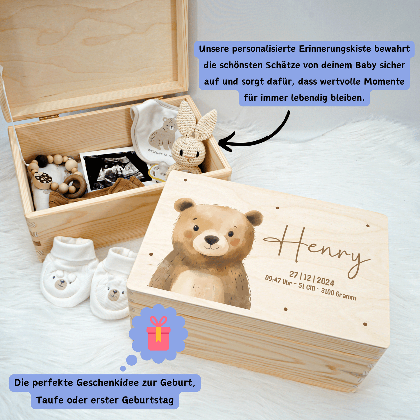 Personalized Memory Box - Baby Lion