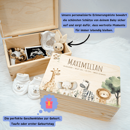 Personalisierte Erinnerungskiste - Safari Helden