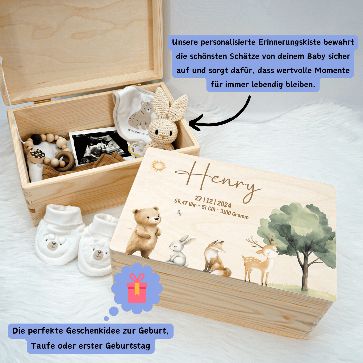 Personalized Memory Box - Baby Lion