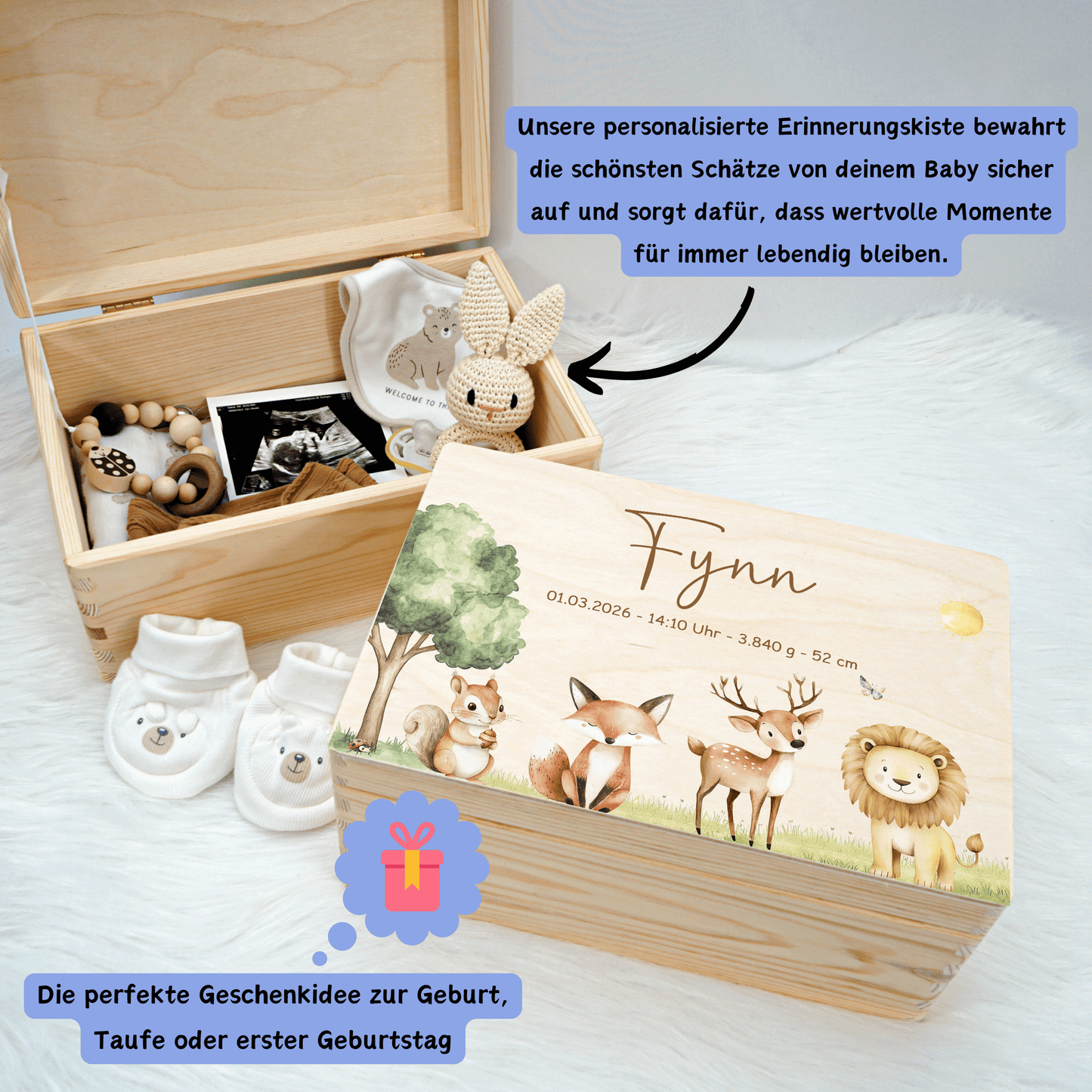 Personalisierte Erinnerungskiste - Abenteuer in der Safari