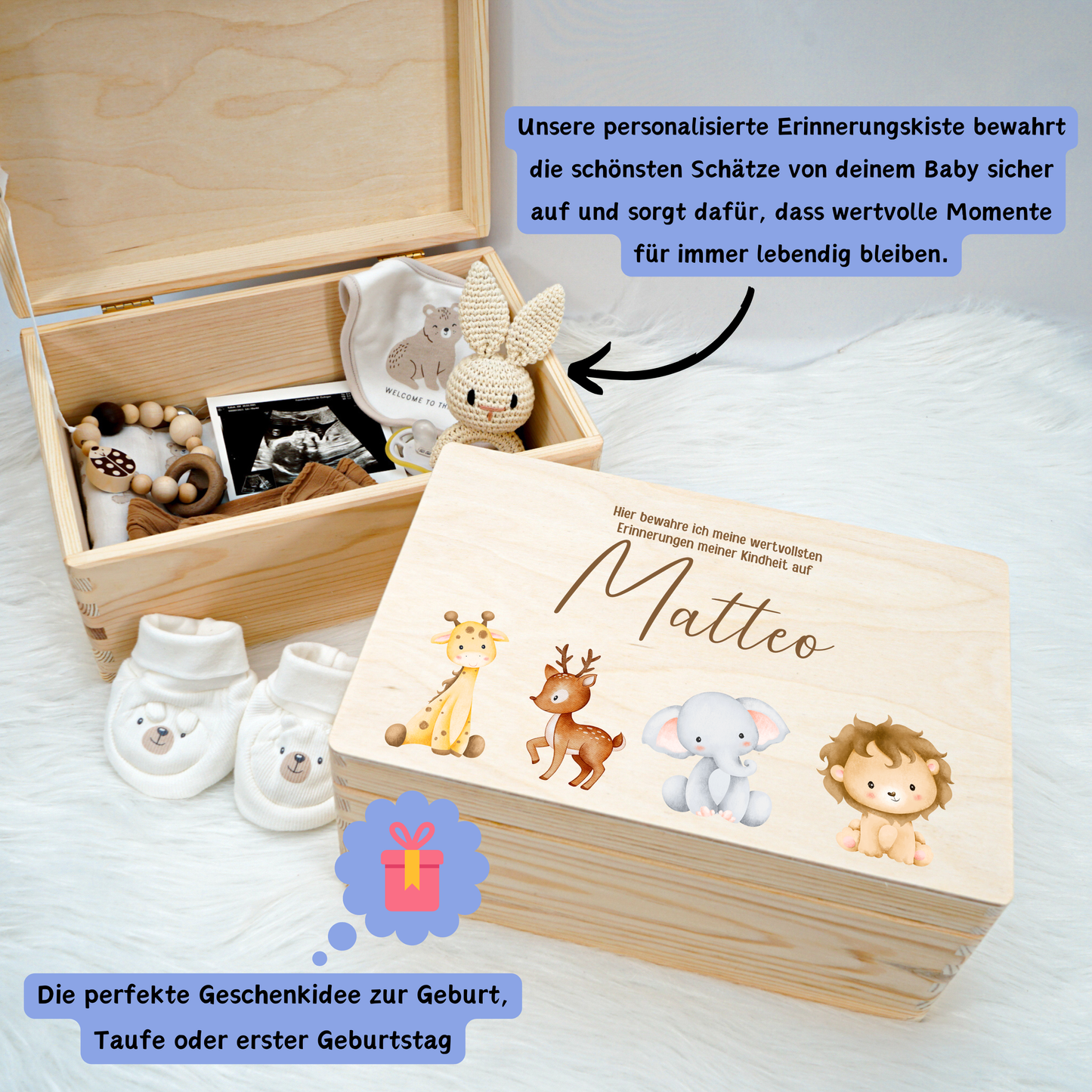 Personalized Memory Box - Baby Lion
