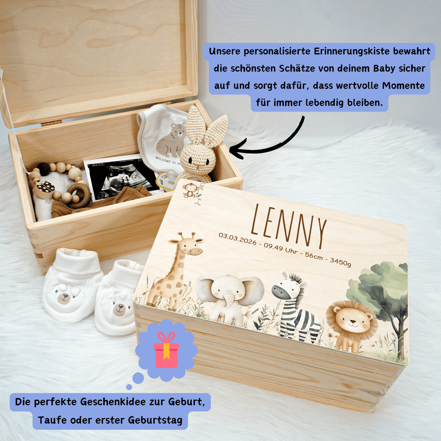 Bundle Sparset | Erinnerungskiste & Nachtlampe - Safari Freunde