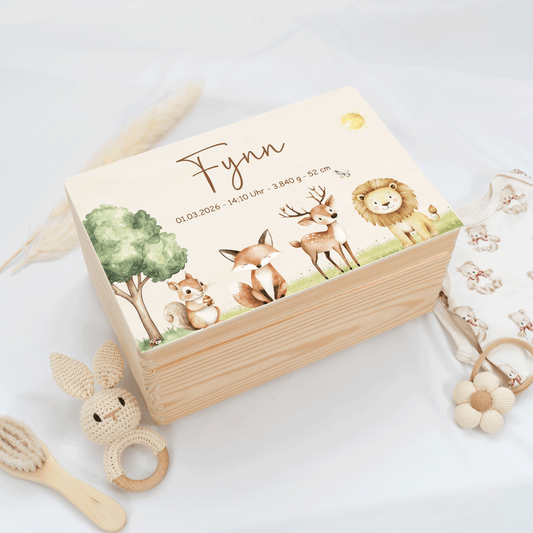 Personalisierte Erinnerungskiste - Abenteuer in der Safari