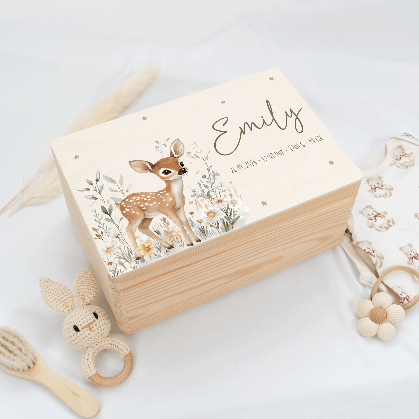 Personalisierte Erinnerungskiste - Süßer Reh