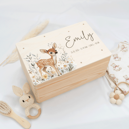 Personalisierte Erinnerungskiste - Süßer Reh