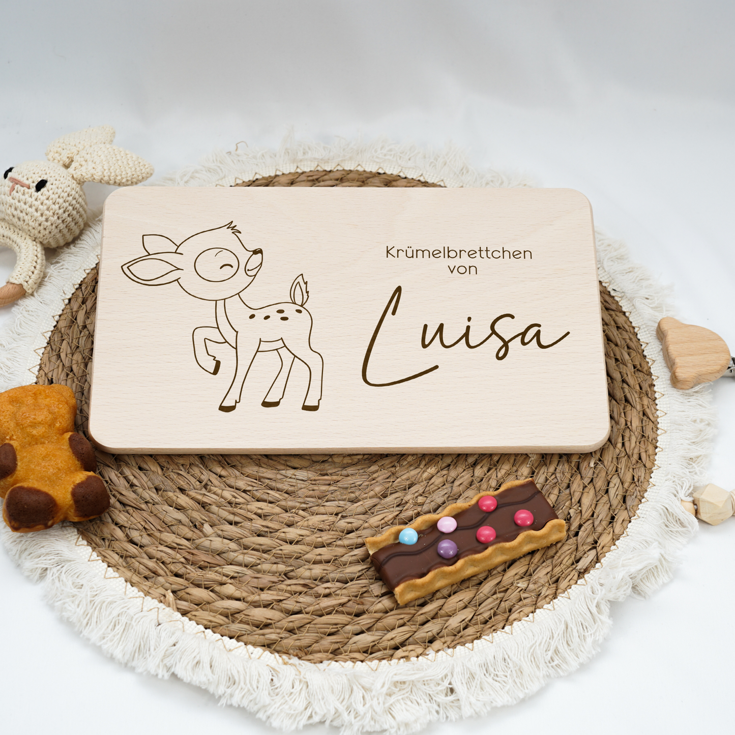 Breakfast Board Personalized - Baby Deer Boy