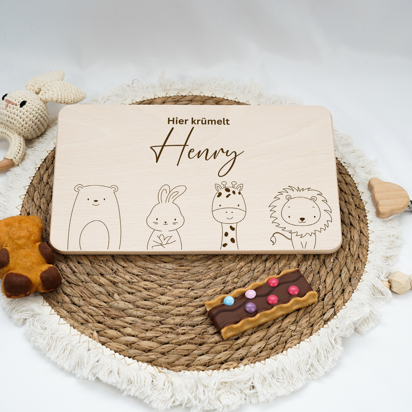 Breakfast Board Personalized - Baby Deer Boy