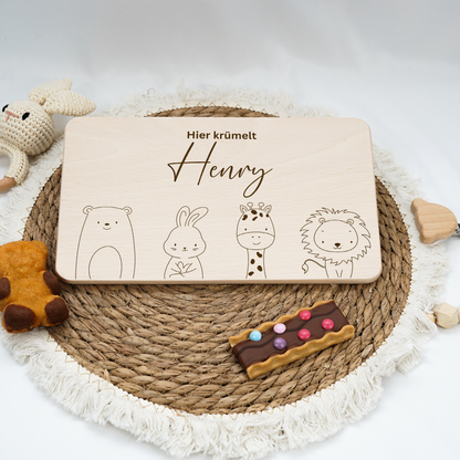 Breakfast Board Personalized - Baby Deer Boy