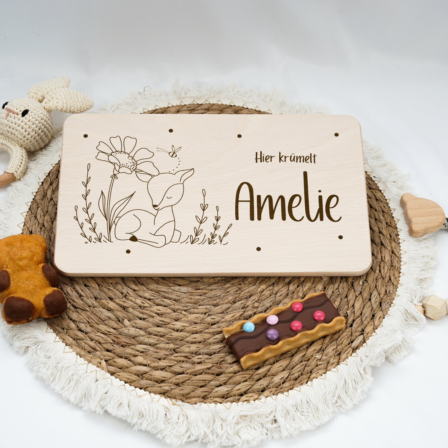 Breakfast Board Personalized - Baby Deer Boy