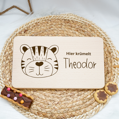 Frühstücksbrettchen Personalisiert - Babytiger