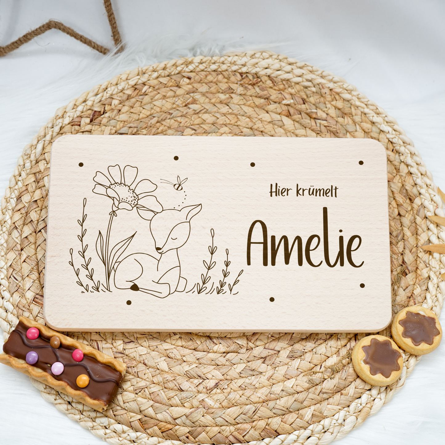 Breakfast Board Personalized - Baby Deer Boy