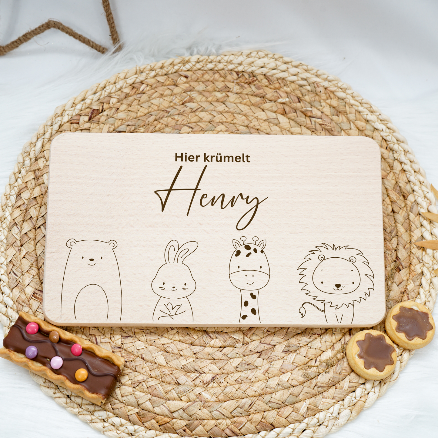 Breakfast Board Personalized - Baby Deer Boy