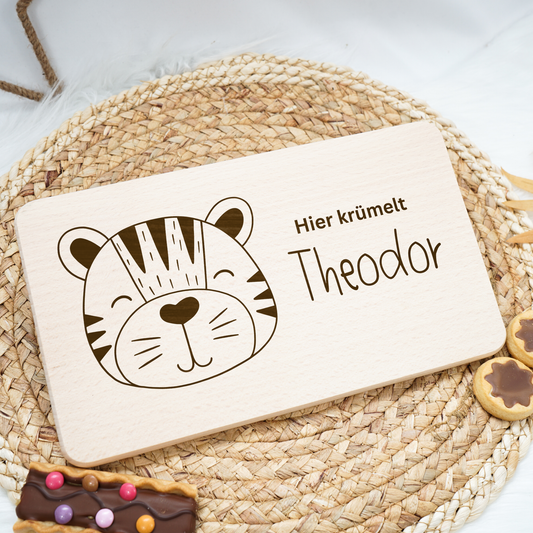 Frühstücksbrettchen Personalisiert - Babytiger
