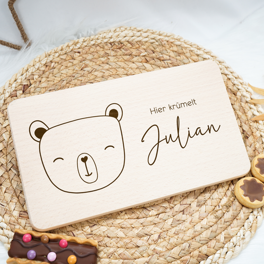 Frühstücksbrettchen Personalisiert - Baby Bär