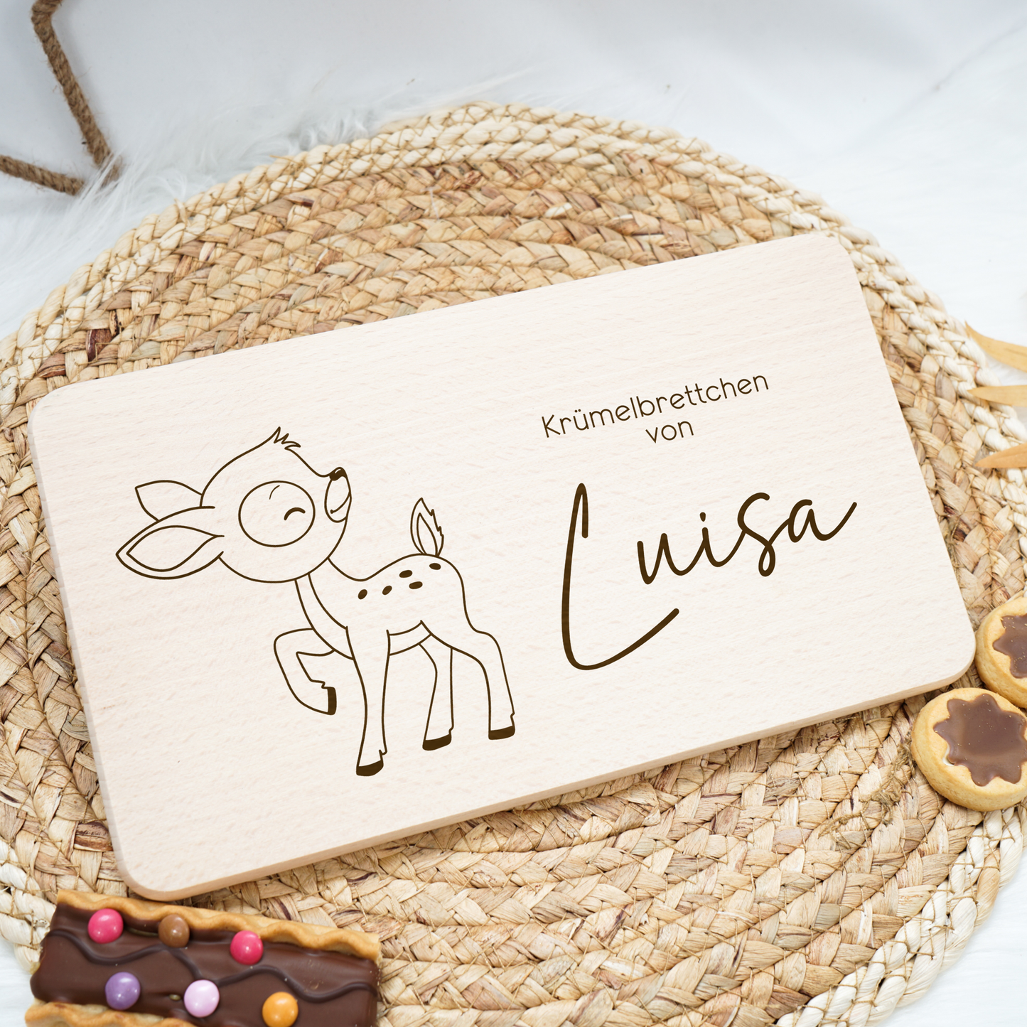 Breakfast Board Personalized - Baby Deer Boy