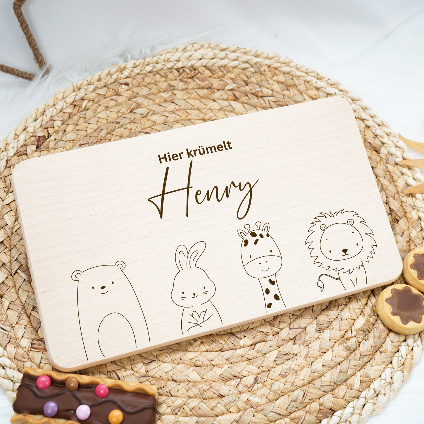 Breakfast Board Personalized - Baby Deer Boy