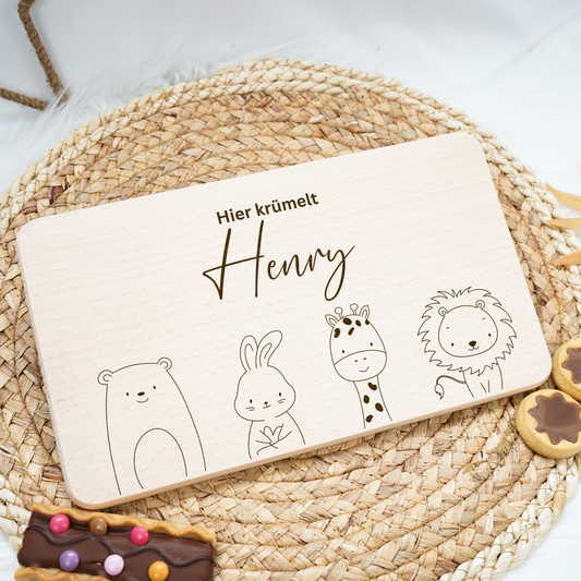 Breakfast Board Personalized - Baby Deer Boy