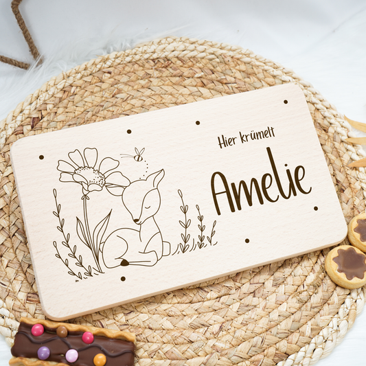 Breakfast Board Personalized - Baby Deer Boy