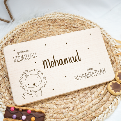 Frühstücksbrettchen Personalisiert - Löwe Türkisch