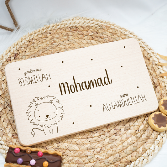 Frühstücksbrettchen Personalisiert - Löwe Türkisch