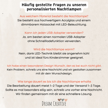 Personalisierte Nachtlampe LED - Bärenfreunde