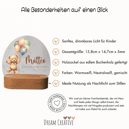 Personalisierte Nachtlampe LED - Hase Rosa