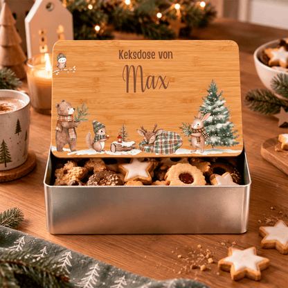 Keksdose personalisiert | Weihnachtsgeschenk - Boho Bärenfreunde
