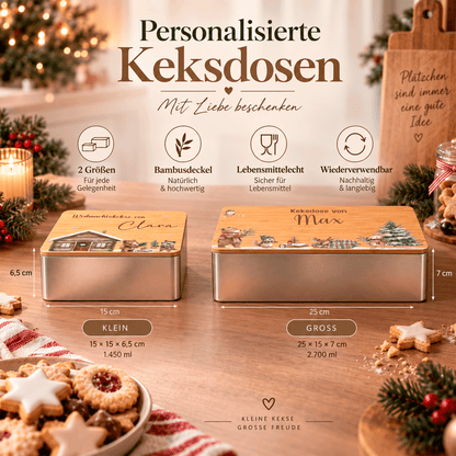 Keksdose personalisiert | Weihnachtsgeschenk - Boho Bärenfreunde
