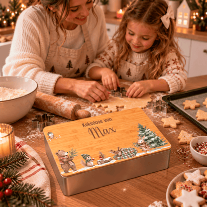 Keksdose personalisiert | Weihnachtsgeschenk - Boho Bärenfreunde