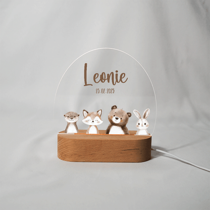 Geschenkset zur Geburt - Personalisierte Erinnerungskiste & Nachtlampe