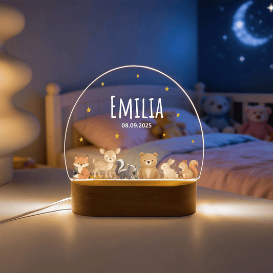 Personalisierte Nachtlampe LED - Safari Baby