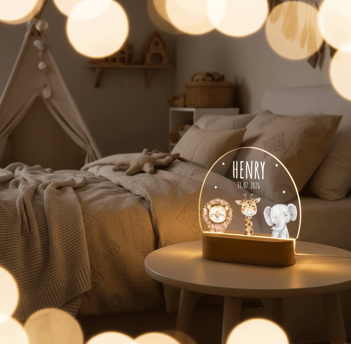 Personalized Night Lamp LED - Safari Family