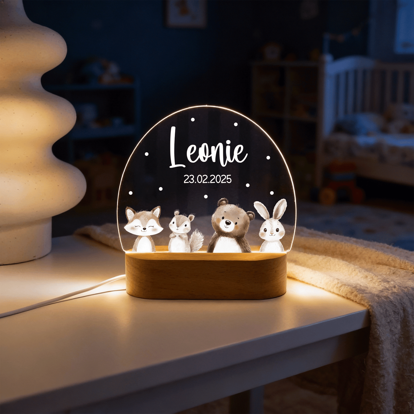 Personalisierte Nachtlampe LED - Bärenfreunde