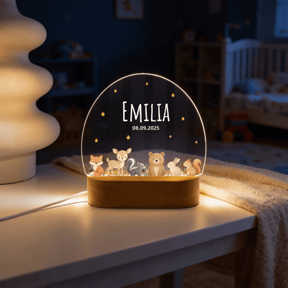 Personalisierte Nachtlampe LED - Safari Baby