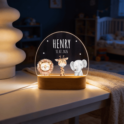 Personalized Night Lamp LED - Safari Family