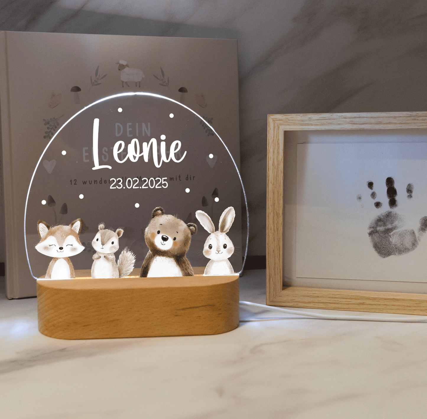 Personalisierte Nachtlampe LED - Bärenfreunde