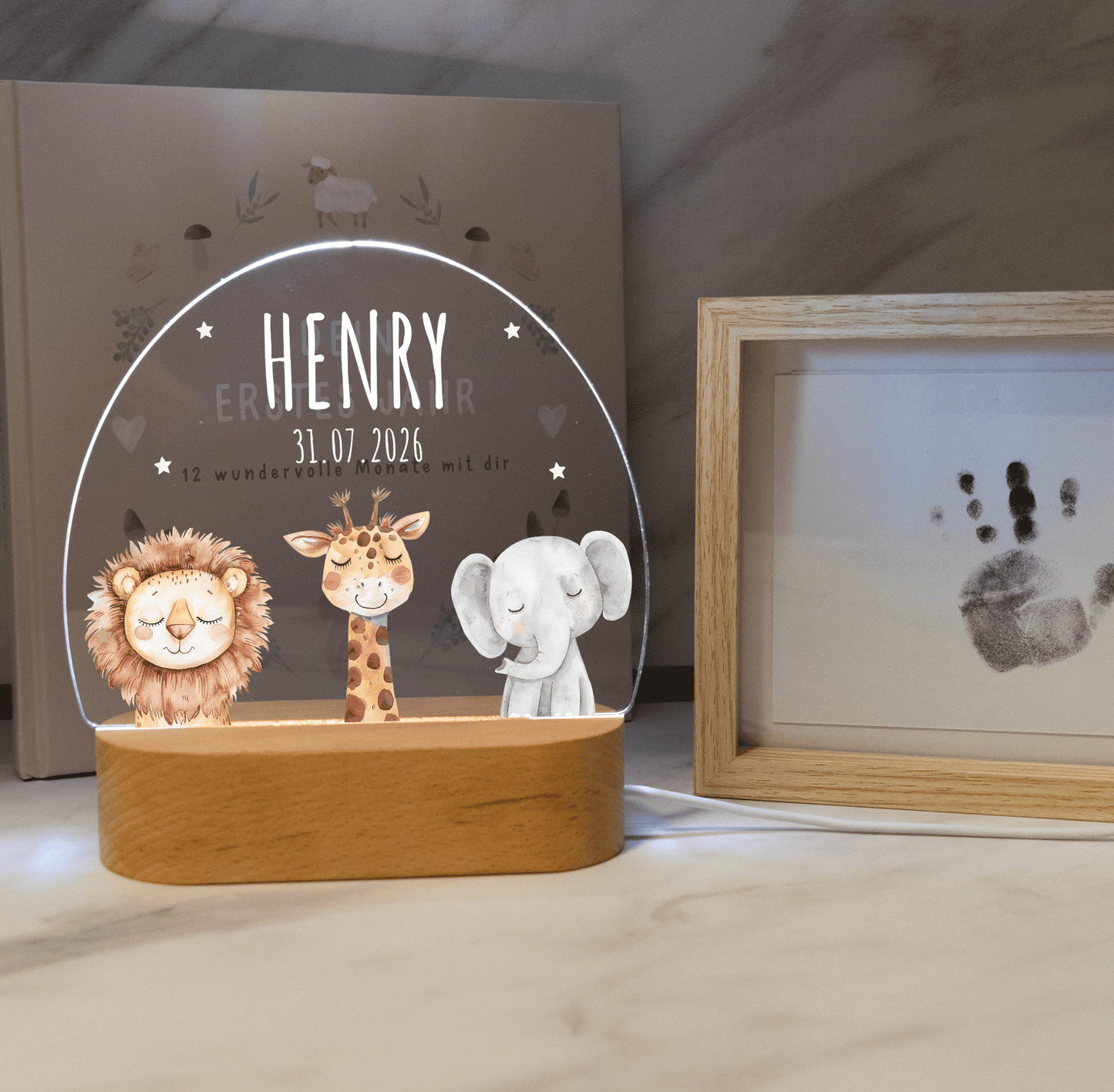 Personalized Night Lamp LED - Safari Family